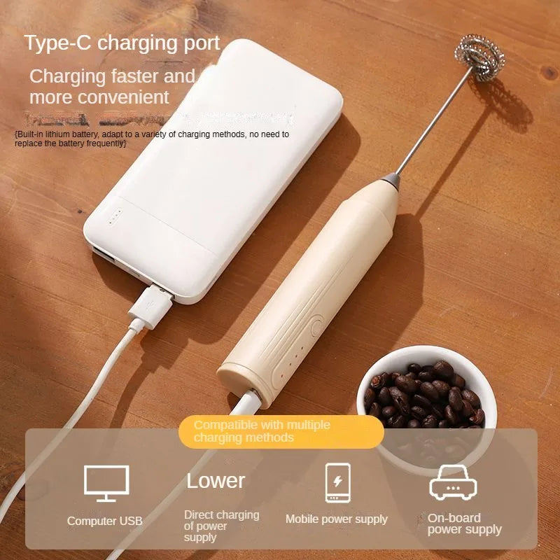 Electric Milk Frother Coffee Frother Set AA Size Kitchen Egg Beater Cream Frother Mixer for Coffee Lovers And Bakers