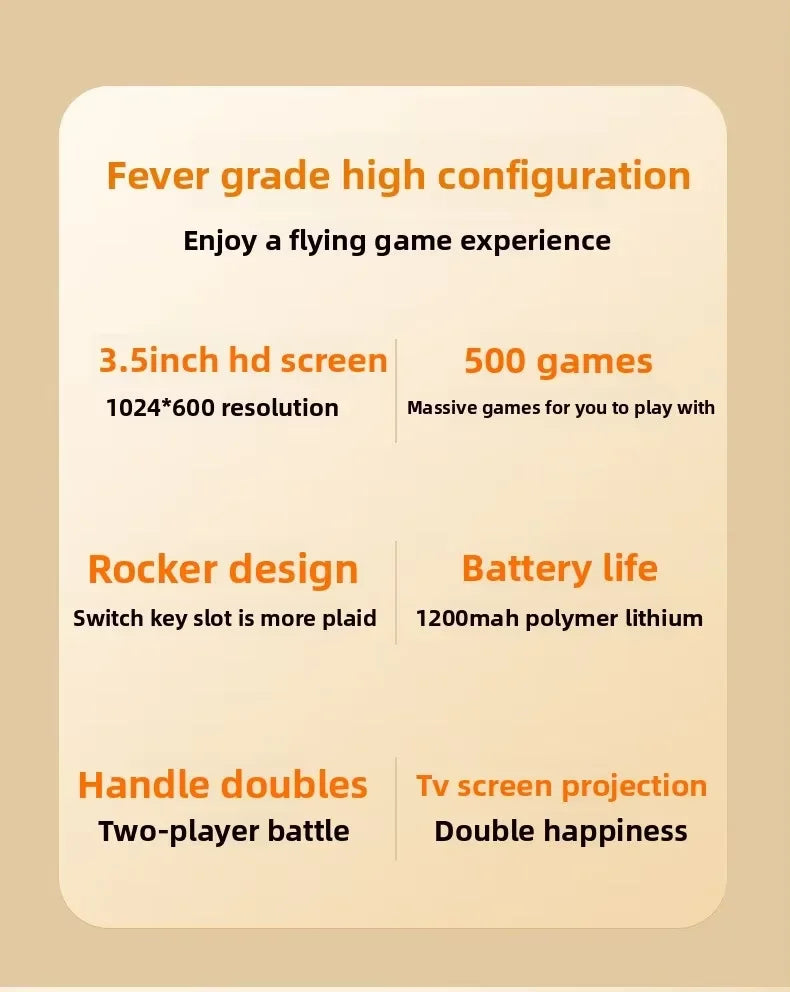 New SF3500 Retro Handheld Video Game Console Linux System 5.0 Inch 854*480 IPS Screen 3000mAh Portable Pocket Video Player Games