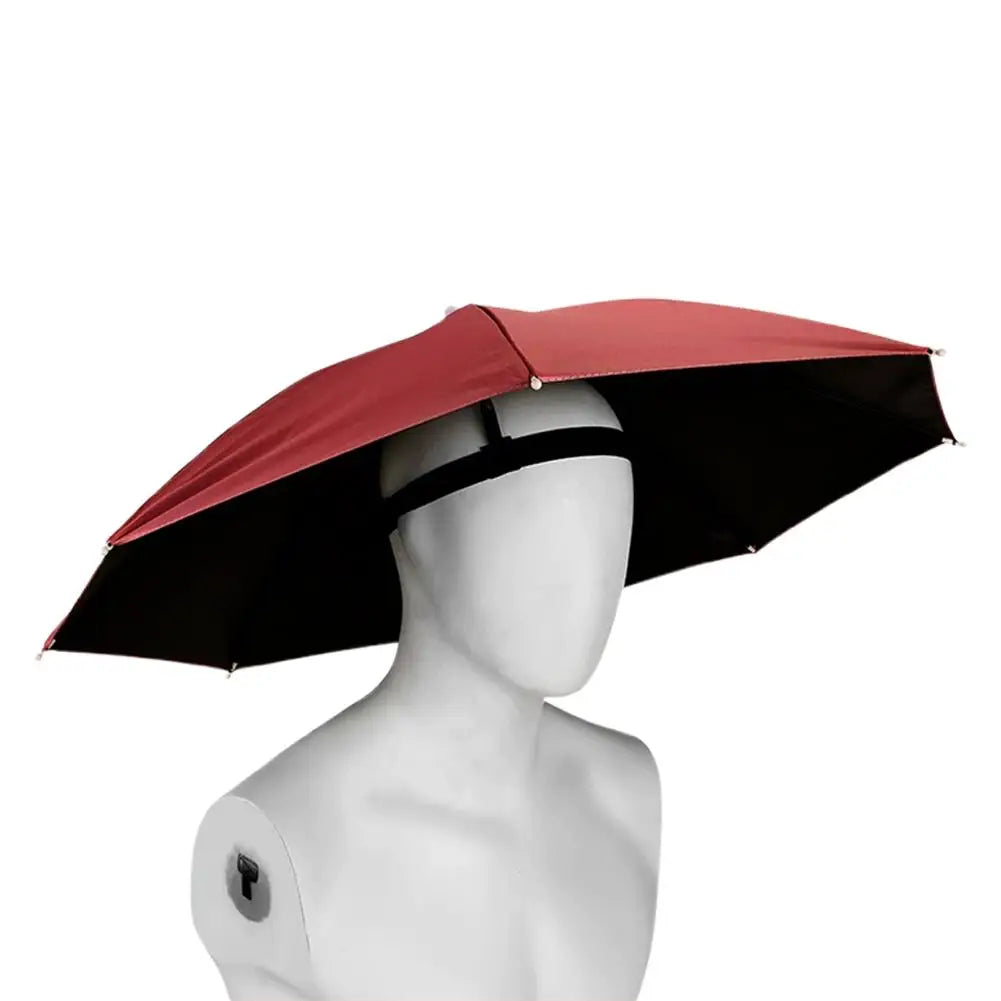 Hands Free Umbrella Hat Black Coating UV Protection Foldable Sun Shade Caps Waterproof Headwear For Fishing Hiking Camping