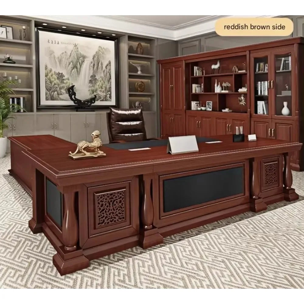 Contemporary Chinese Style CEO Desk Chair Set Luxury Boss Desk For Office Home